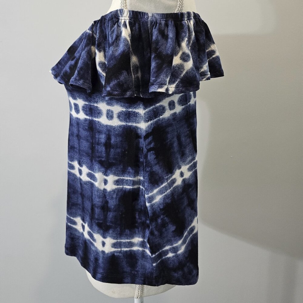 CLOUD CHASER blue TIE-DYE off shoulder TOP spandex RAYON - Picture 7 of 10